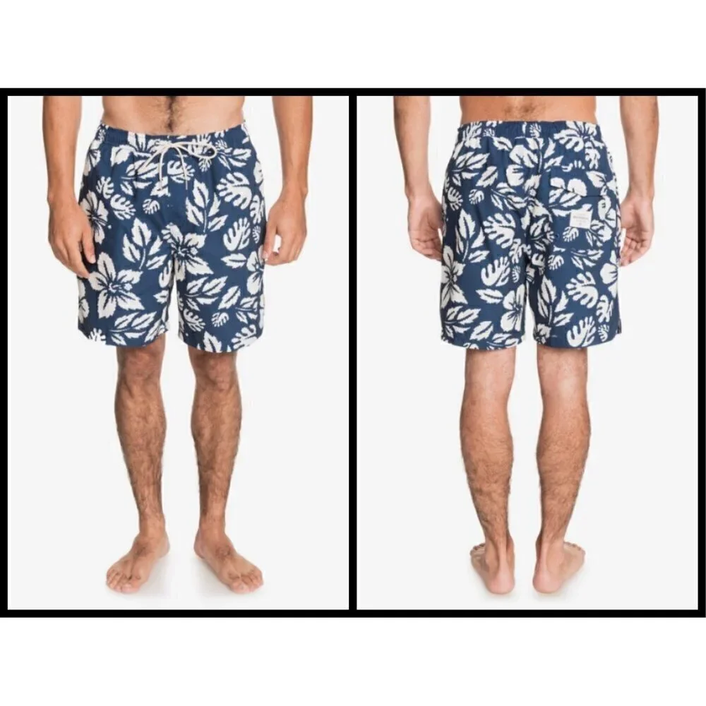 💕QUIKSILVER💕 Waterman Hawaii Print Board Shorts Swim Trunks Floral XL NWT
